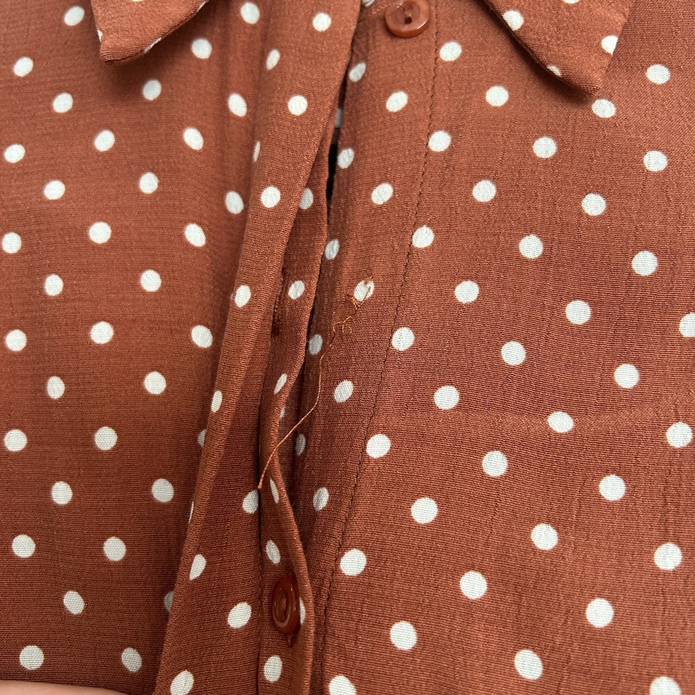Topshop Rust Dress with Polka Dots - Picture 9 of 9